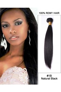 16” #1B Natural Black Straight Weave 100% Remy Hair Human Hair Extensions 16” #1B Natural Black Straight Weave 100% Remy Hair Human Hair Extensions